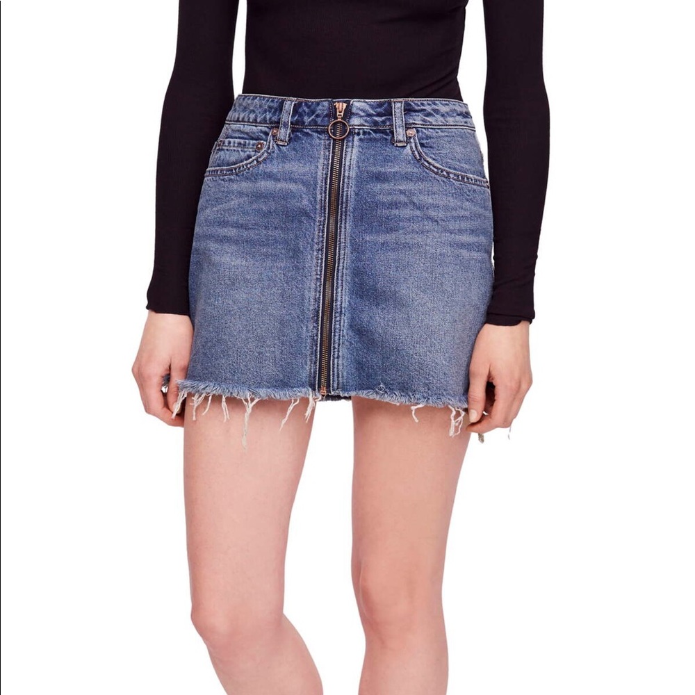Free People | Zip It Up Denim Miniskirt